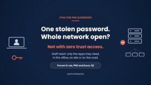 ZTNA for PNG businesses: one stolen password should not open the whole network. Zero trust access gives staff only the apps they need, proven in Lae, PNG and Suva, Fiji